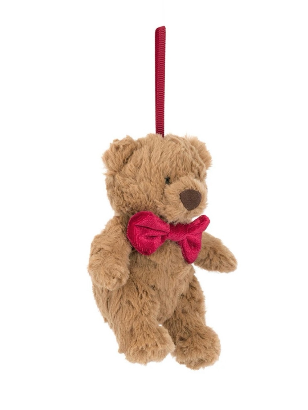 Jellycat Bartholomew Bear with Red Bow Ornament Tree Decoration Plush
